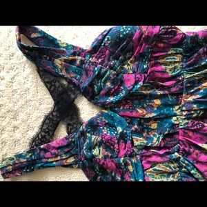 BCBG Floral Cut Out Dress
